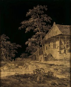 Hirte bei einem Bauernhof
