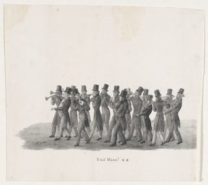 Musiker im Umzug der Leidener Studenten, 1835