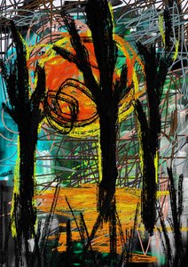 Abstraktes Waldleuchten