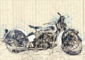 Klassische Motorradkunst von Lembayung senja studio [Vintage Poster]