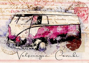 Träumerischer Kombi-Van-Kunst