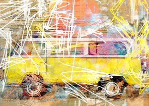Retro-Van-Straßenkunst von Lembayung senja studio [Vintage Poster]