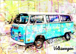 Lebendiger Retro-Van von Lembayung senja studio [Vintage Poster]