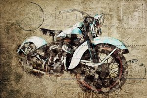 Vintage-Motorrad-Grunge
