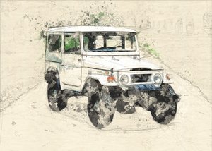 Vintage Offroad Skizze von Lembayung senja studio [Vintage Poster]