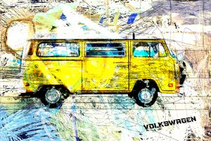Gelber Surf-Van