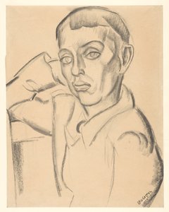 Junger Mann stützt seinen Kopf auf seine Hand von Leo Gestel (signed by artist)