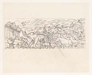 Tiere, die in die Arche Noah einsteigen von Leo Gestel