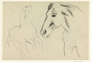 Galoppierendes Pferd und Pferdekopf von Leo Gestel