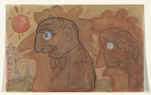 Karikatur von Leo Gestel und seiner Frau
