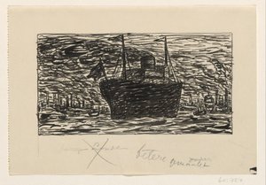 Schiff fährt in den Hafen von London ein von Leo Gestel
