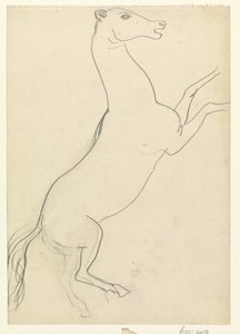 Steigendes Pferd ohne Mähne von Leo Gestel