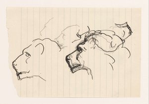 Studienblatt mit Löwenköpfen von Leo Gestel