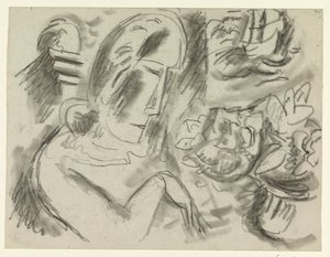 Frau mit einem Blumenstrauß von Leo Gestel