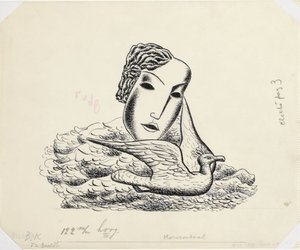 Frauenkopf mit Vogel (Skizze) von Leo Gestel