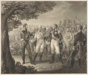Erstes Treffen der alliierten Monarchen mit ihren Ministern in Prag, 18. August 1813