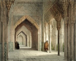 Der Gerichtssaal der Alhambra, Granada, 1853