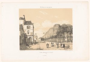 Blick auf die Place Du Guesclin in Dinan von Leon Auguste Asselineau