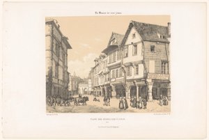 Blick auf den Place des Cordeliers in Dinan (Hedendaags Frankreich)