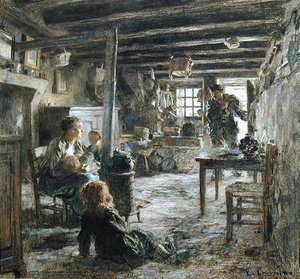 Eine Familie, Interieur Fonte (Rückkehr des Vaters) 1887