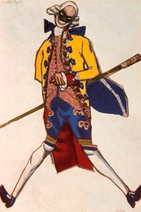 Battista, Kostümentwurf für eine Komödie von Carlo Goldoni, 1917 von Leon Bakst