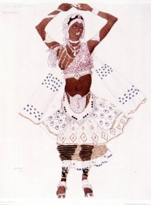 Bayadere-Kostüm, entworfen von Léon Bakst für „Der blaue Gott“ von Reynaldo Hahn (1875 - 1947) von Leon Bakst