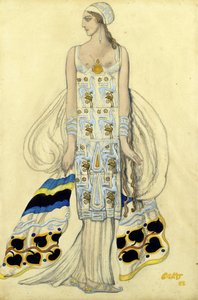 Kostümentwurf für Ida Rubinstein im Drama Phaedra (Phedre) von Jean Racine von Leon Bakst