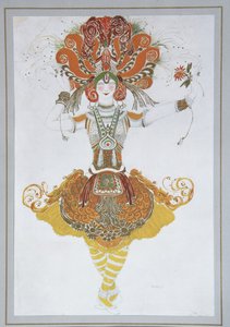 Kostümentwurf für Tamara Karsavina im Ballett Der Feuervogel von I. Strawinsky, 1909-1910 von Leon Bakst