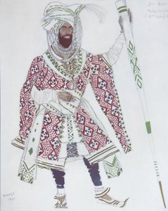 Kostümentwurf für das Ballett Blauer Gott von R. Hahn, 1912 von Leon Bakst