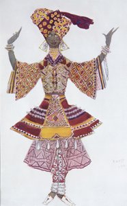 Kostümentwurf für das Ballett Blauer Gott von R. Hahn, 1912