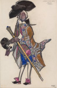 Kostümentwurf für das Ballett Die gutgelaunten Damen von Scarlatti von Leon Bakst