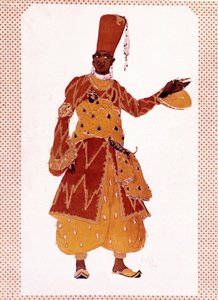Kostüm des großen Eunuchen, gezeichnet von Lev Samoilovich Rosenberg alias Leon Bakst (1866-1924) für das Ballett „Scheherazade“ komponiert von Nikolai Andrejewitsch Rimski-Korsakow