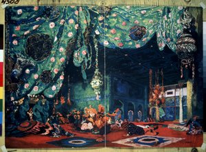 Bühnenbild für das Ballett "Scheherazade" von Nikolai Rimski-Korsakow von Leon Bakst