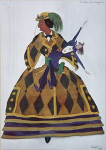 Engländerin. Kostümentwurf für das Ballett Der Magische Spielzeugladen von G. Rossini, 1919 von Leon Bakst