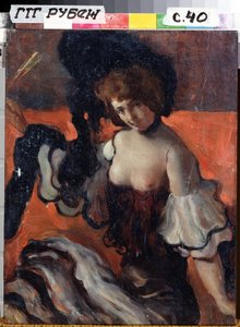 In einem Restaurant, Dame in Schwarz von Leon Bakst