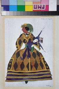 Die Engländerin, Kostüm für das Ballett Die magische Spielzeugladen von Gioachino Rossini von Leon Bakst