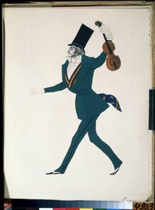 Niccolo Paganini, Kostümentwurf für das Ballett Die magische Nacht von F. Chopin von Leon Bakst