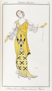 Pariser Kleidung: Dione-Zeichnung von Bakst ausgeführt von Paquin, 1913 von Leon Bakst