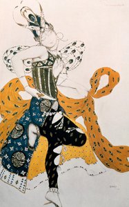 Peri Natasha Trouhanova, Kostümentwurf für La Peri Musik von Paul Dukas, 1911