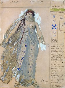 Phaedra. Kostümentwurf für das Drama Hippolytos von Euripides, 1902 von Leon Bakst