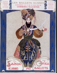 Die russischen Ballette an der Oper - Aquarell von Bakst, in Comoedia illustré von Leon Bakst