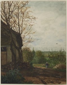 Gasse neben einem Gebäude von Léon Bonvin