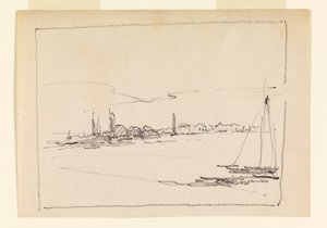 Landschaft mit Segelboot