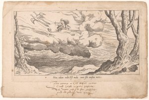 Juno in ihrem Streitwagen kehrt nach Olympus zurück