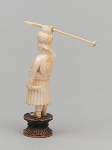 Schwarzer Bauer, Schachfigur, Indien, um 1820
