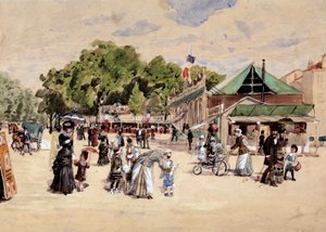 Der Spaziergang zum Jahrmarkt von Leon Joseph Voirin
