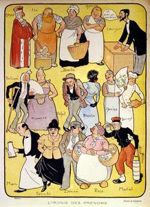 Die Ironie der Namen, frühe zwanzigste Jahrhundert Illustration für die Zeitschrift 