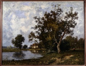 Landschaft à la Mare, Gemälde von Leon Richet (1847-1907) 20. Jahrhundert