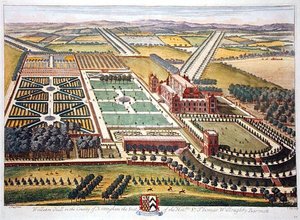 Wollaton Hall im Bezirk Nottingham (Stich) von Leonard (after) Knyff