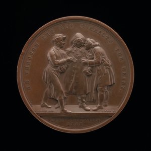 Wahlwerbung zentrale Szene aus einem Gemälde von William Hogarth